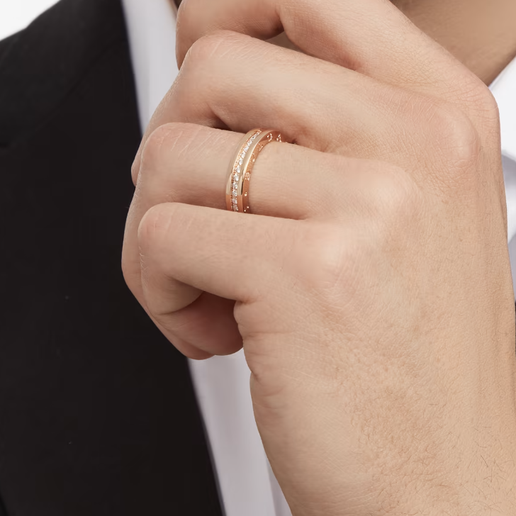 [⭐Luxery]ZERO 1 ONE-BAND PAVED DIAMONDS ON THE SPIRAL RING