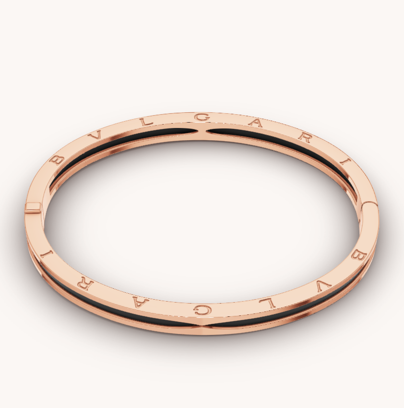 [⭐Luxery]ZERO 1 PINK GOLD WITH BLACK CERAMIC BRACELET