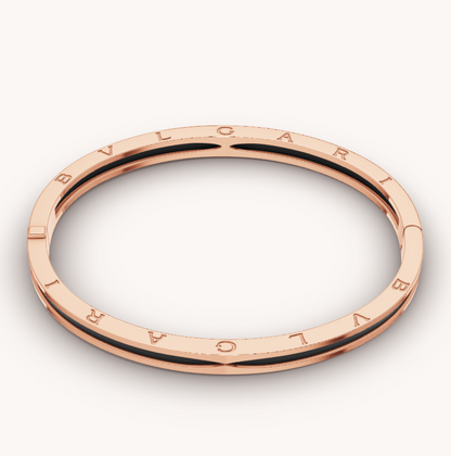 [⭐Luxery]ZERO 1 PINK GOLD WITH BLACK CERAMIC BRACELET