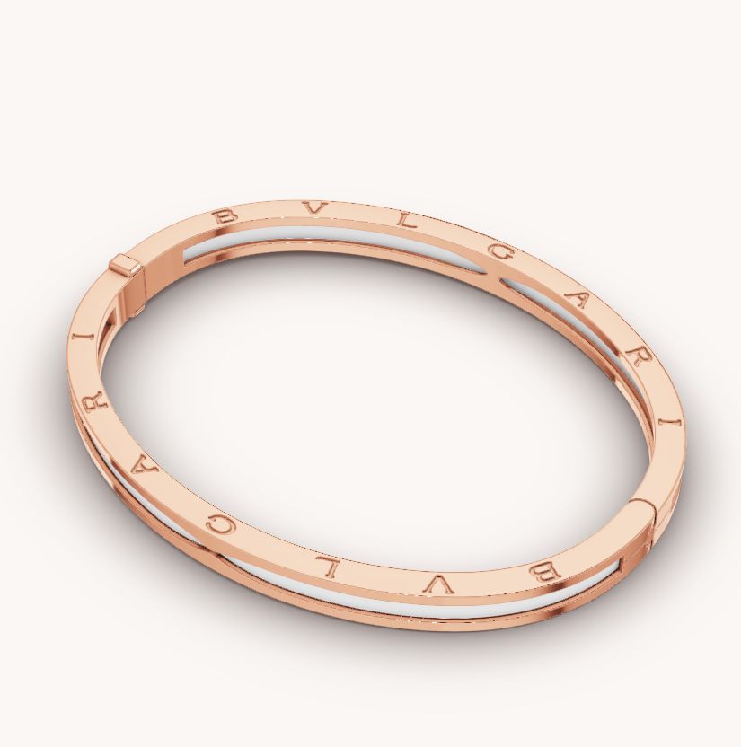 [⭐Luxery]ZERO 1 PINK GOLD WITH WHITE CERAMIC BRACELET
