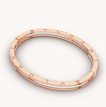 [⭐Luxery]ZERO 1 PINK GOLD WITH WHITE CERAMIC BRACELET