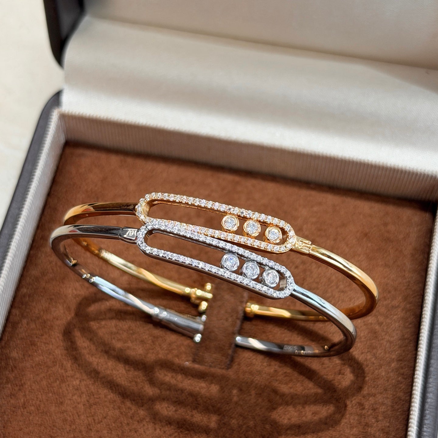 [⭐Luxery]Move Pavé Diamond Bangle Bracelet M