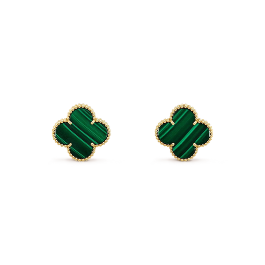 [⭐Luxery]CLOVER MINI 9.5MM MALACHITE  EARRINGS