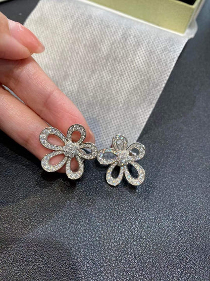 [⭐Luxery]FLOWERLACE EARRINGS FULL DIAMONDS