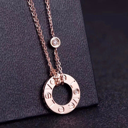 [⭐Luxery]LOVE NECKLACE 16MM 2 DIAMONDS