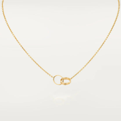 [⭐Luxery]LOVE NECKLACE DOUBLE RING GOLD