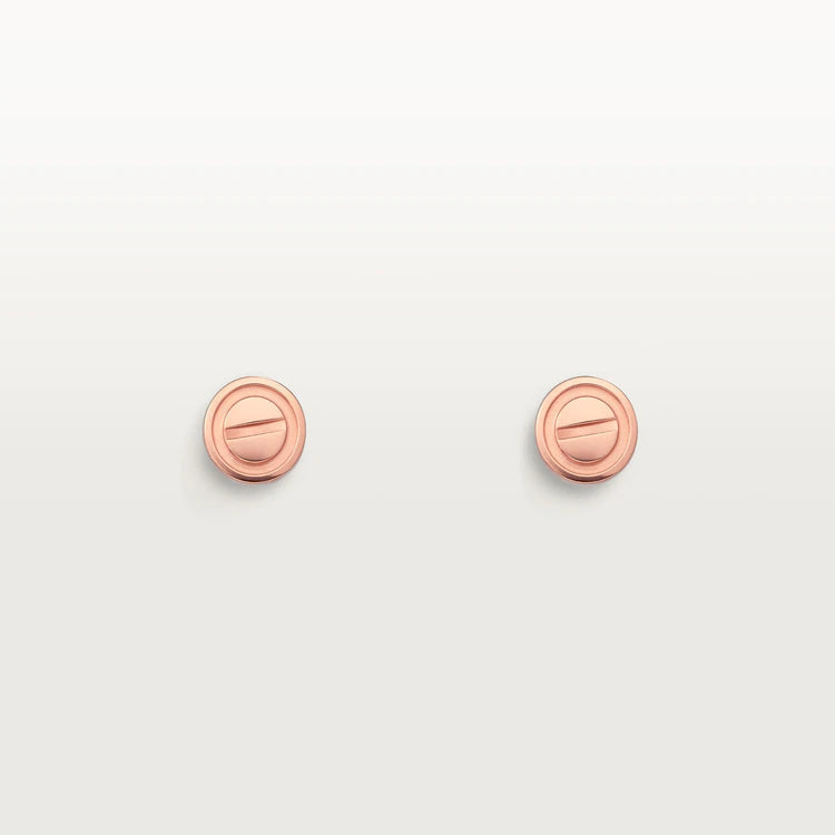 [⭐Luxery]LOVE EARRINGS PINK GOLD 10MM
