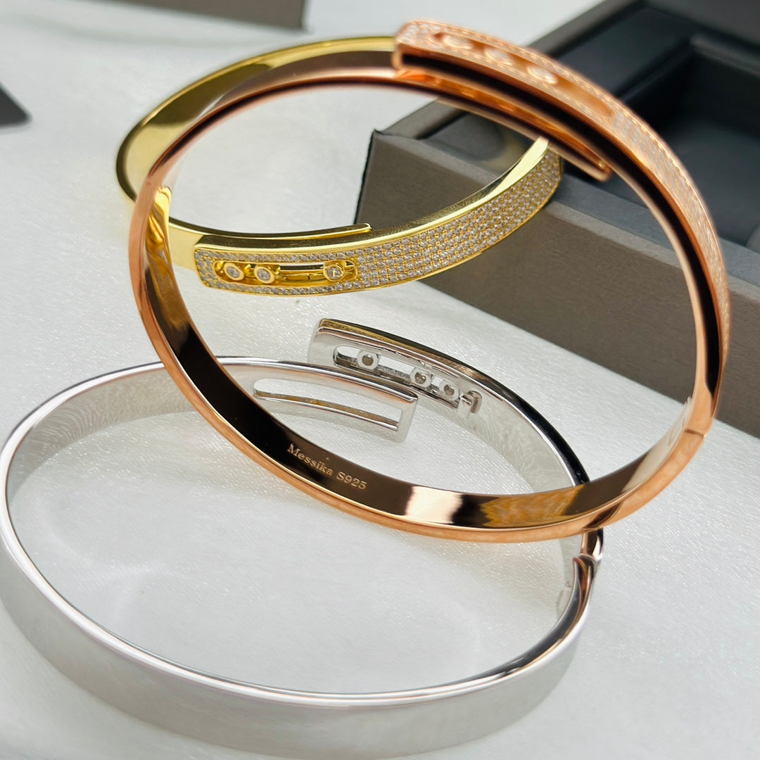 [⭐Luxery]Move Noa Rose Gold Pavé Diamond Bangle Bracelet