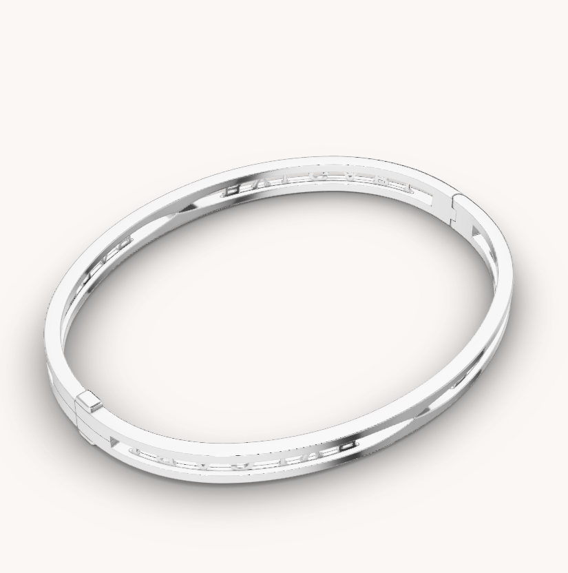 [⭐Luxery]ZERO 1 SPIRAL LOGO SILVER BRACELET