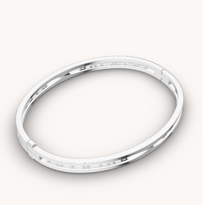 [⭐Luxery]ZERO 1 SPIRAL LOGO SILVER BRACELET