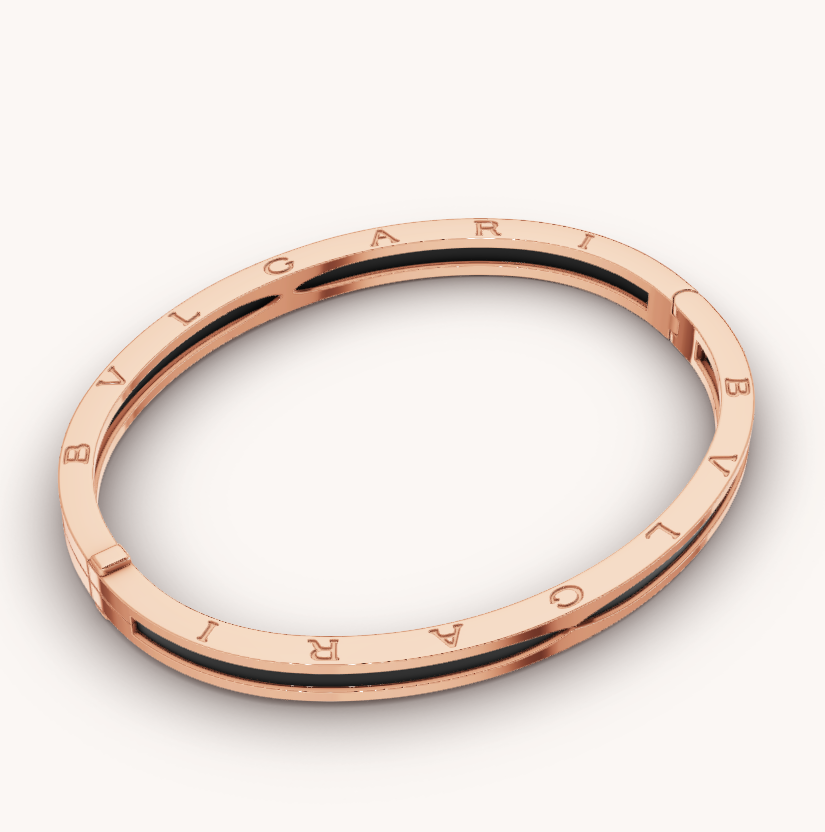 [⭐Luxery]ZERO 1 PINK GOLD WITH BLACK CERAMIC BRACELET