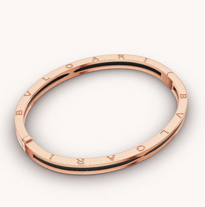 [⭐Luxery]ZERO 1 PINK GOLD WITH BLACK CERAMIC BRACELET