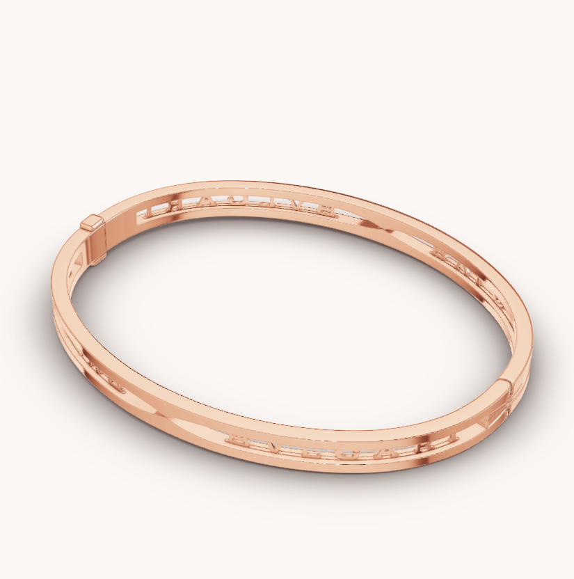 [⭐Luxery]ZERO 1 SPIRAL LOGO PINK GOLD BRACELET