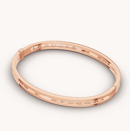 [⭐Luxery]ZERO 1 SPIRAL LOGO PINK GOLD BRACELET