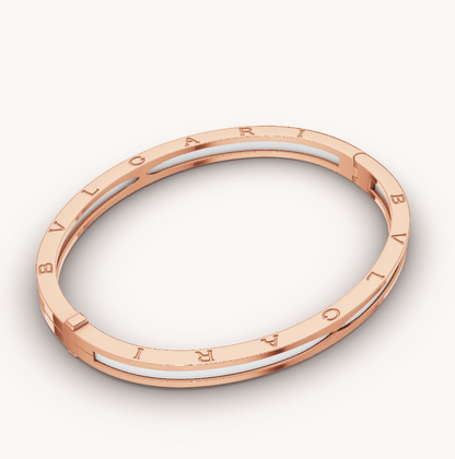 [⭐Luxery]ZERO 1 PINK GOLD WITH WHITE CERAMIC BRACELET