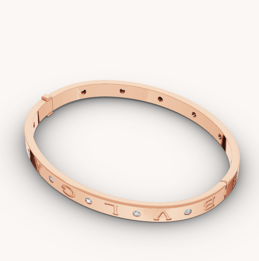 [⭐Luxery]ZERO 1 PINK GOLD 12 DIAMONDS BRACELET