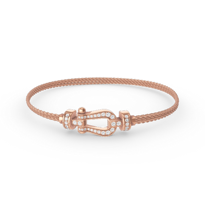 [⭐Luxery]FORCE SMALL HORSESHOE  DIAMOND CHAIN ROPE BRACELET