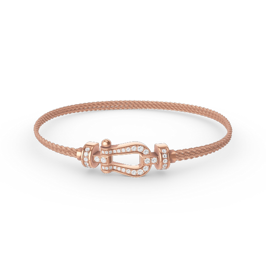 [⭐Luxery]FORCE SMALL HORSESHOE  DIAMOND CHAIN ROPE BRACELET