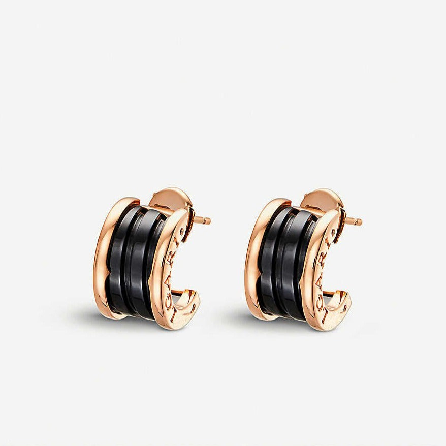 [⭐Luxery]ZERO 1 PINK GOLD CERAMIC EARRINGS