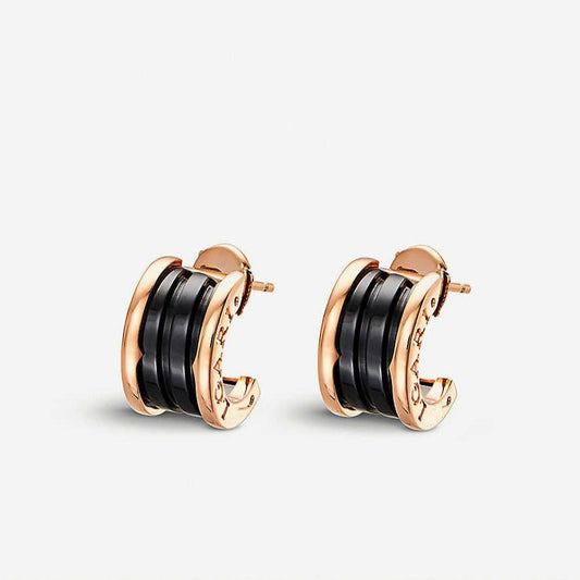 [⭐Luxery]ZERO 1 PINK GOLD CERAMIC EARRINGS