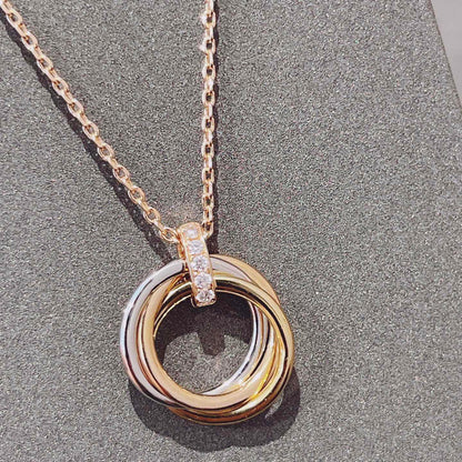 [⭐Luxery]TRINITY NECKLACE GOLD  DIAMONDS