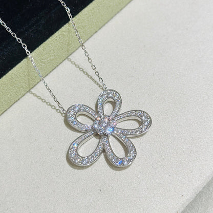 [⭐Luxery]FLOWERLACE NECKLACE FULL DIAMONDS