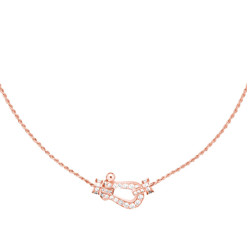 [⭐Luxery]FORCE 10 PINK GOLD DIAMOND NECKLACE
