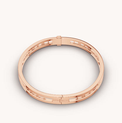[⭐Luxery]ZERO 1 SPIRAL LOGO PINK GOLD BRACELET