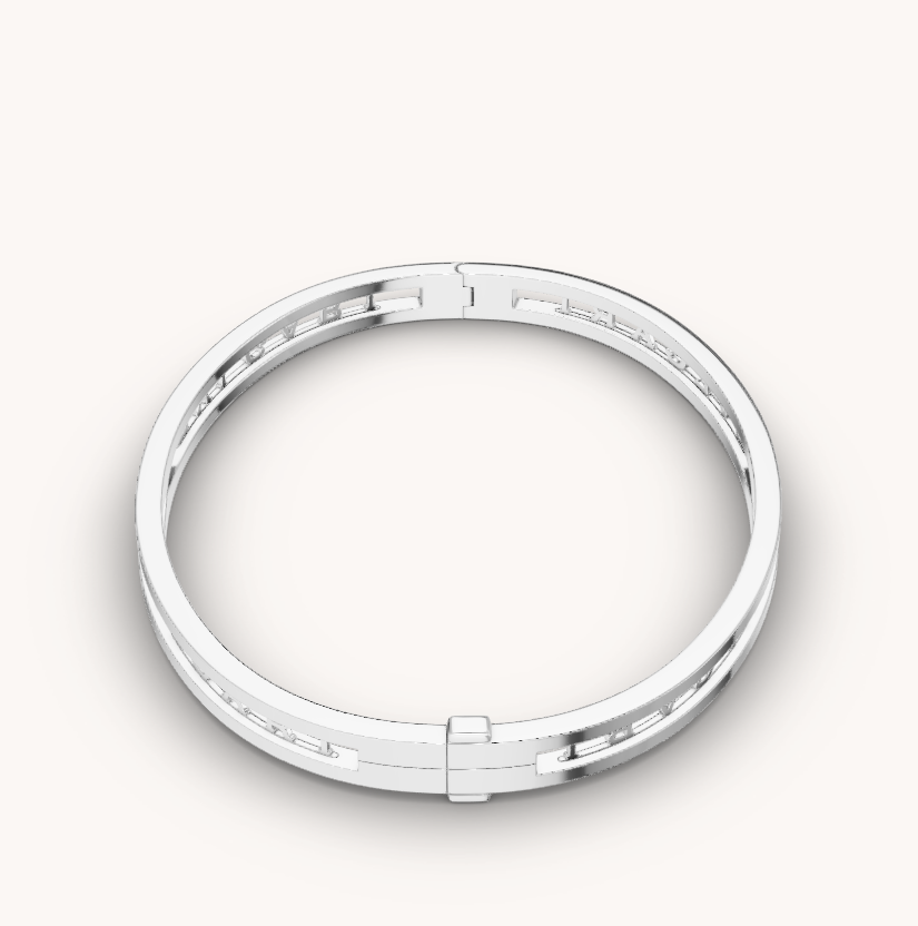 [⭐Luxery]ZERO 1 SPIRAL LOGO SILVER BRACELET
