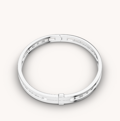 [⭐Luxery]ZERO 1 SPIRAL LOGO SILVER BRACELET
