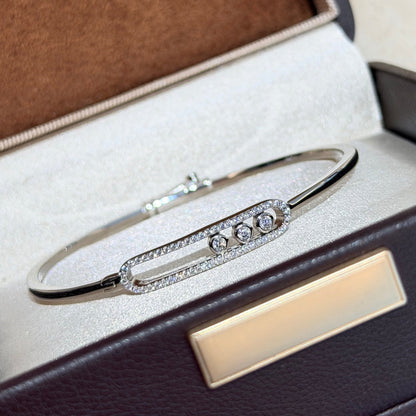 [⭐Luxery]Move Pavé Diamond Bangle Bracelet M