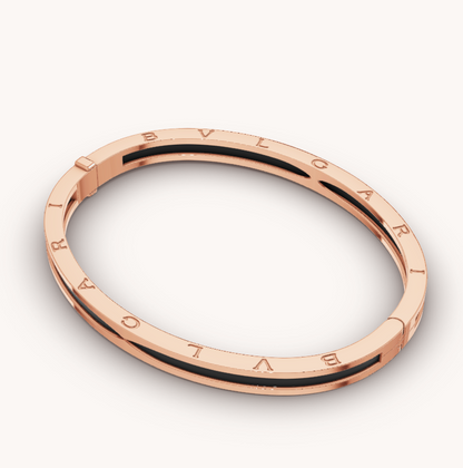 [⭐Luxery]ZERO 1 PINK GOLD WITH BLACK CERAMIC BRACELET