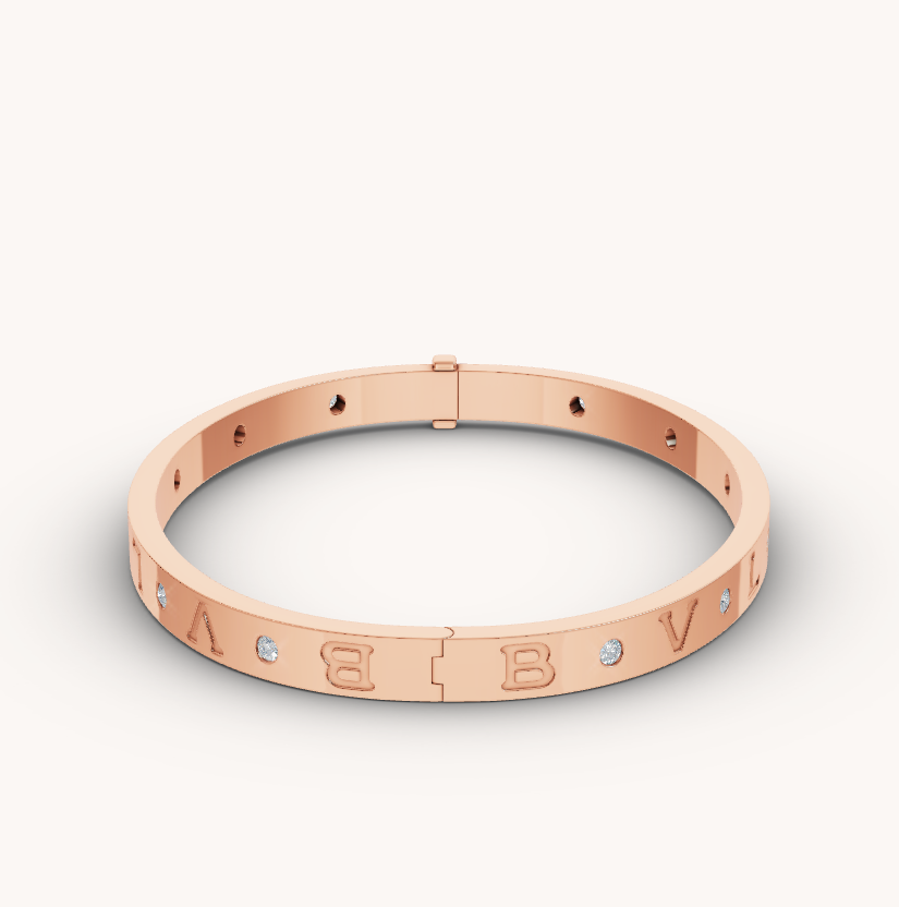 [⭐Luxery]ZERO 1 PINK GOLD 12 DIAMONDS BRACELET