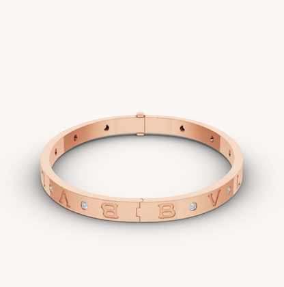 [⭐Luxery]ZERO 1 PINK GOLD 12 DIAMONDS BRACELET