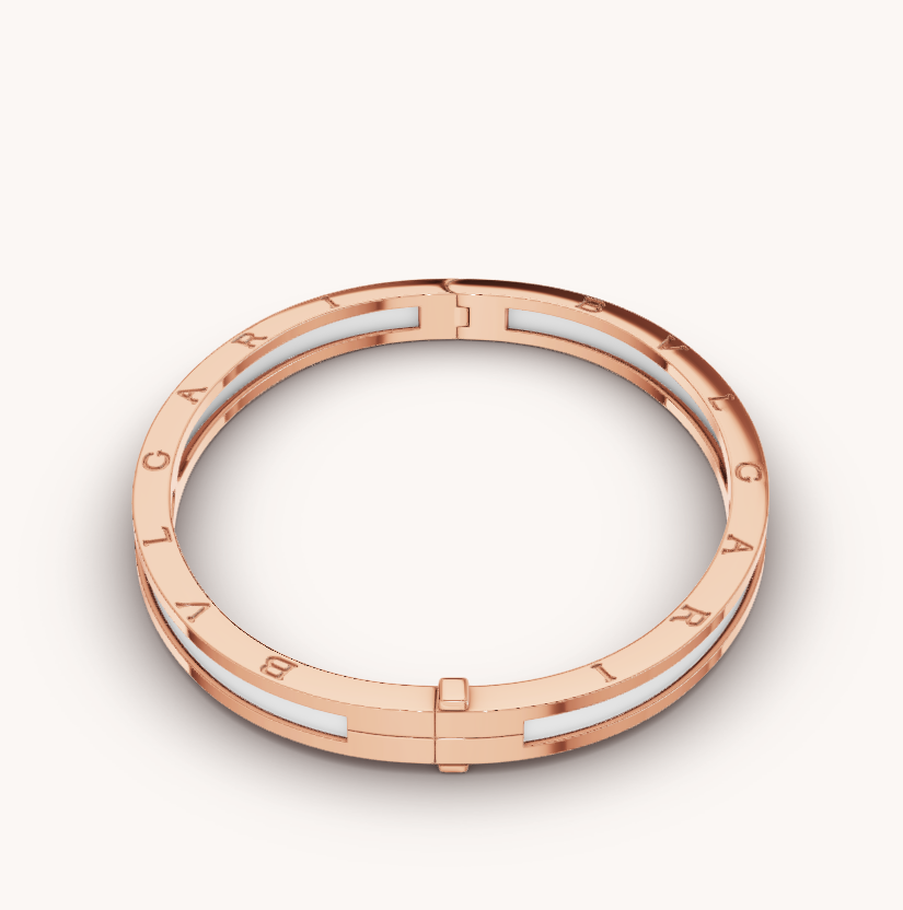 [⭐Luxery]ZERO 1 PINK GOLD WITH WHITE CERAMIC BRACELET