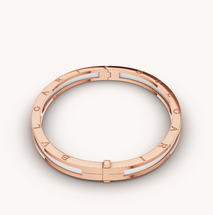 [⭐Luxery]ZERO 1 PINK GOLD WITH WHITE CERAMIC BRACELET