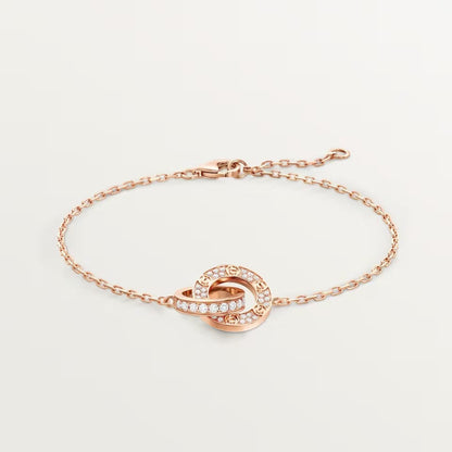 [⭐Luxery]LOVE DOUBLE RING FULL DIAMOND BRACELET