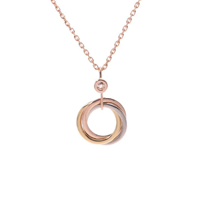 [⭐Luxery]TRINITY SILVER GOLD PINK GOLD NECKLACE