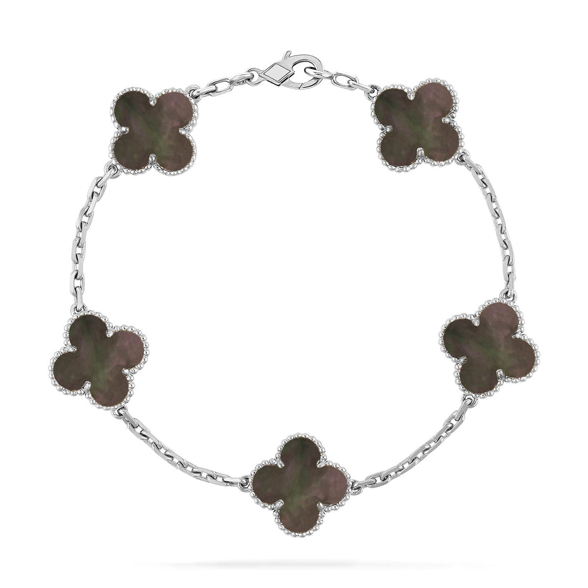 [⭐Luxery] CLOVER 5 MOTIF GRAY MOP BRACELET COLLECTION