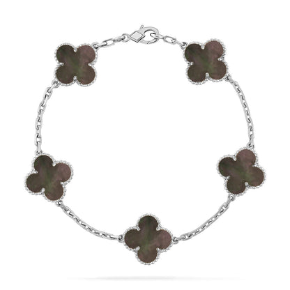 [⭐Luxery] CLOVER 5 MOTIF GRAY MOP BRACELET COLLECTION