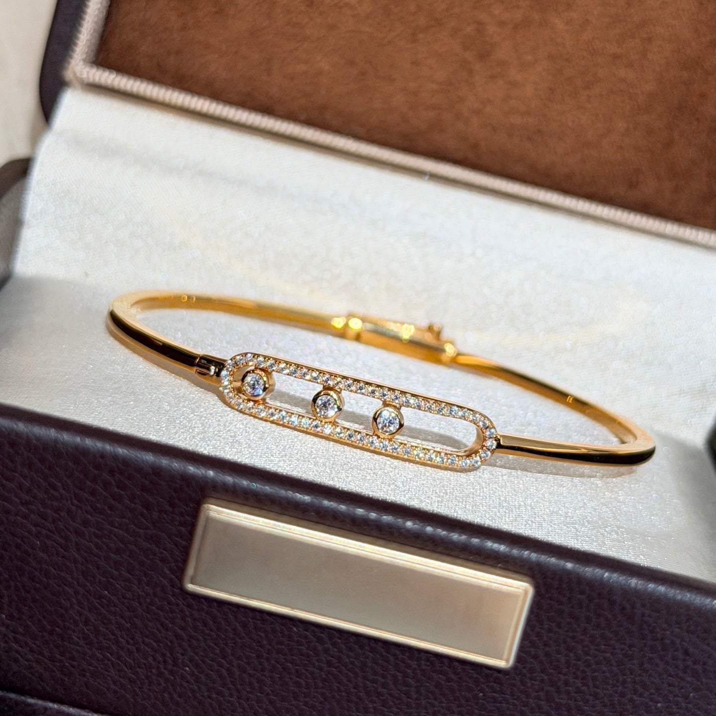 [⭐Luxery]Move Pavé Diamond Bangle Bracelet M