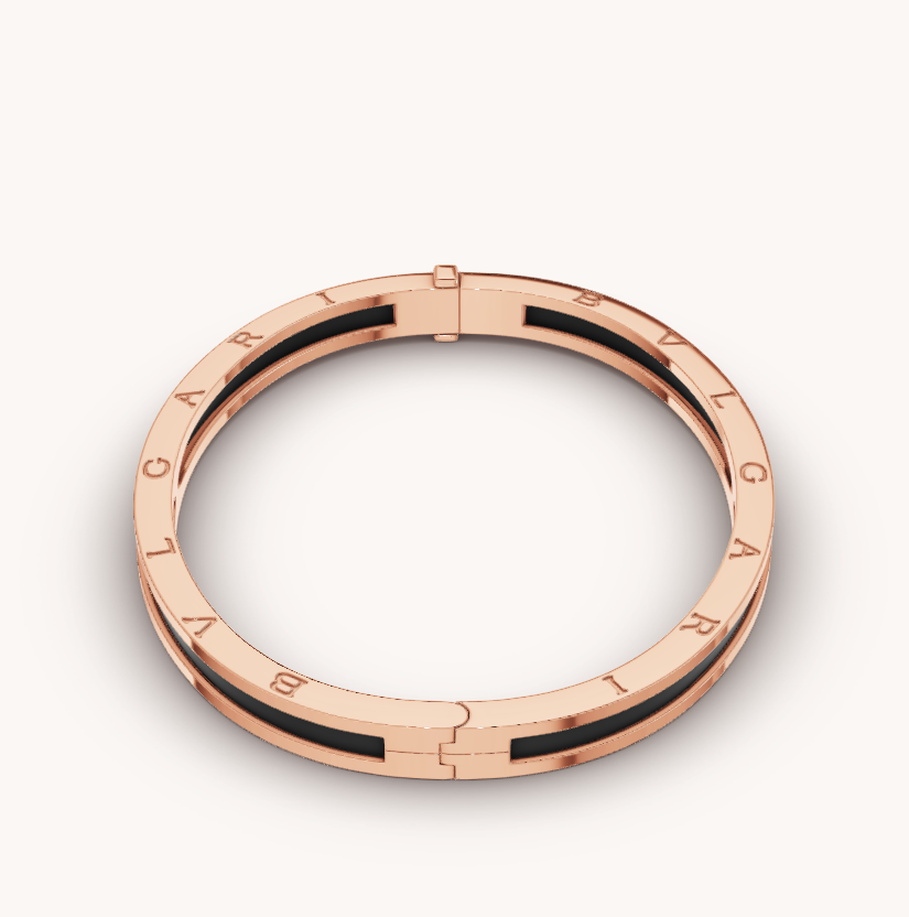 [⭐Luxery]ZERO 1 PINK GOLD WITH BLACK CERAMIC BRACELET