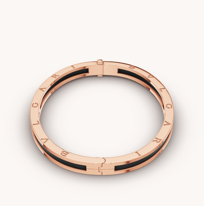 [⭐Luxery]ZERO 1 PINK GOLD WITH BLACK CERAMIC BRACELET