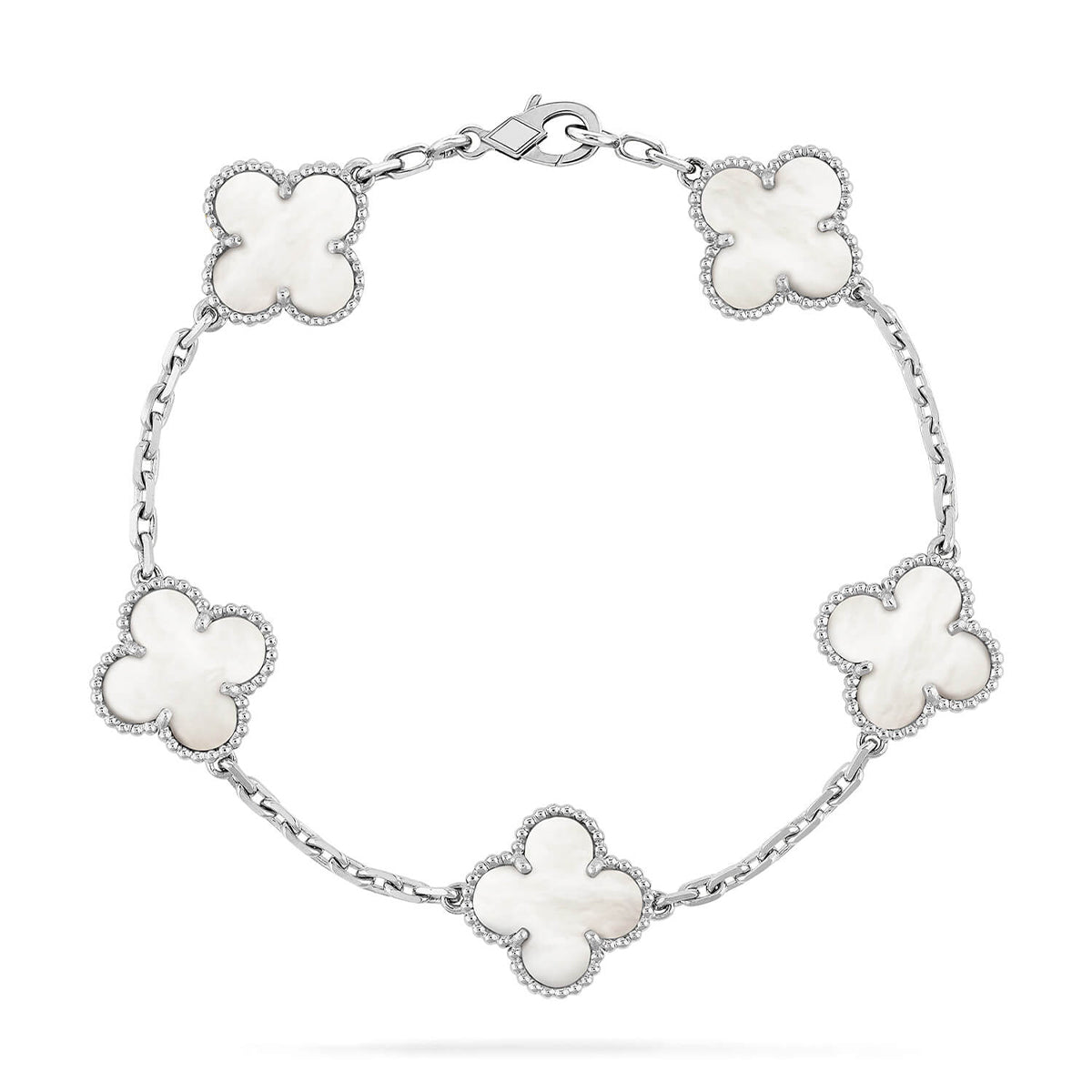 [⭐Luxery]CLOVER WHITE PEARL MOP 5 MOTIF BRACELET COLLECTION