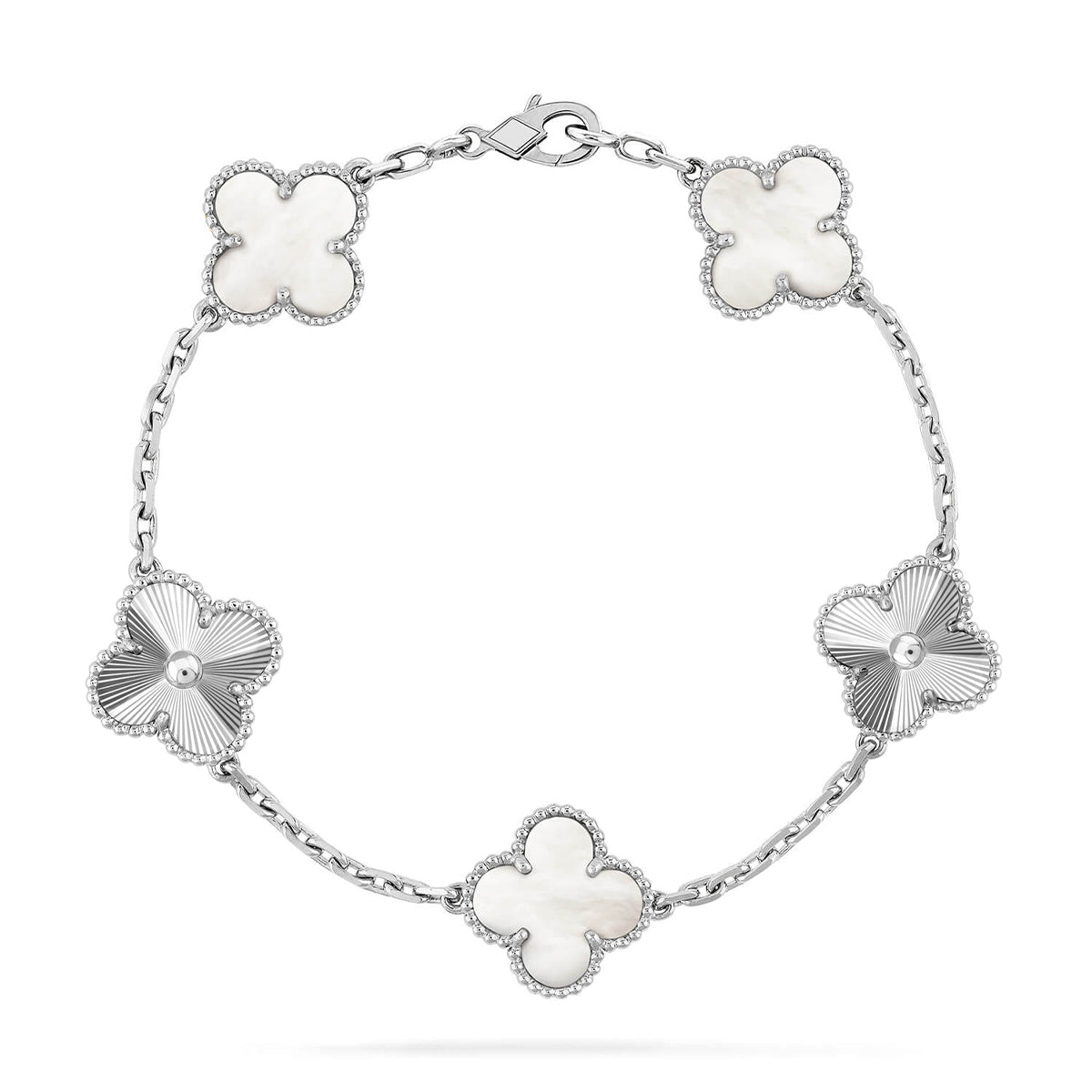 [⭐Luxery]CLOVER WHITE PEARL MOP 5 MOTIF BRACELET COLLECTION