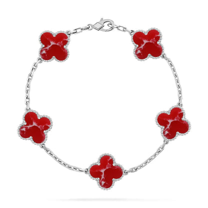 [⭐Luxery]CLOVER 5 MOTIF RED PATTERN BRACELET COLLECTION