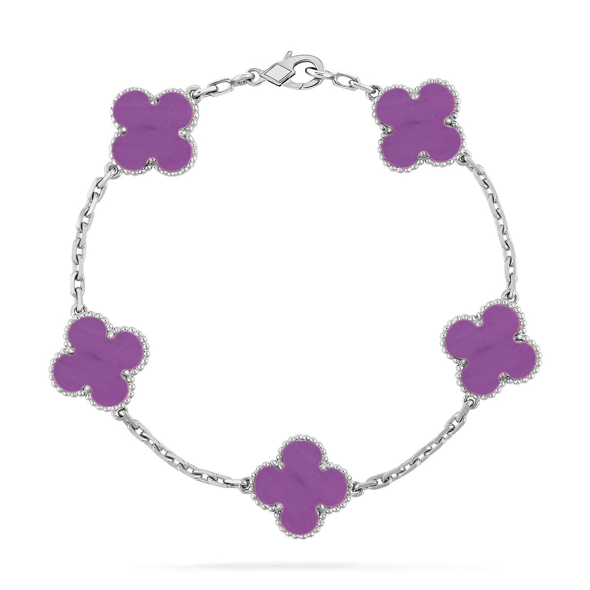 [⭐Luxery] CLOVER 5 MOTIF VIOLET BRACELET COLLECTION