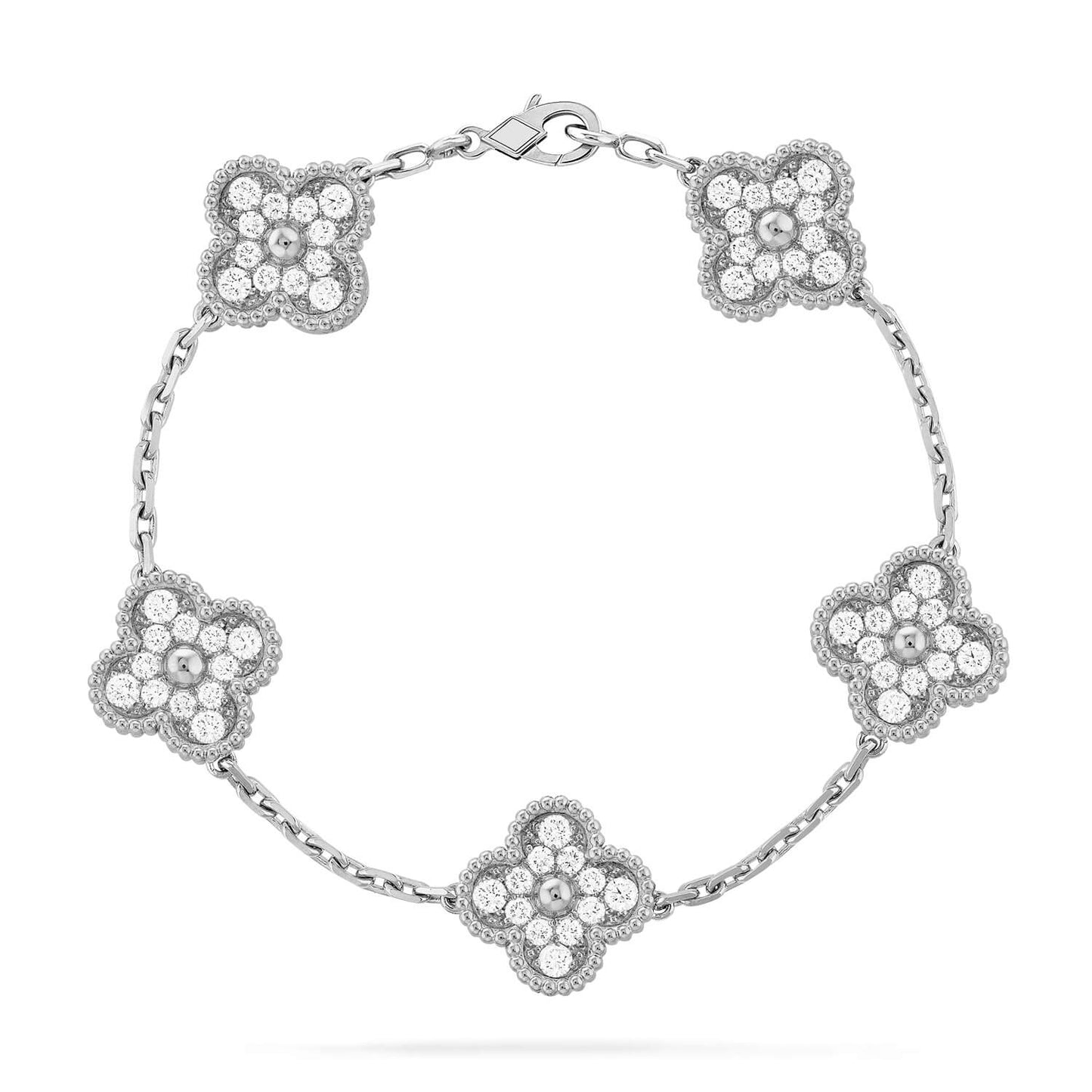 [⭐Luxery] CLOVER 5 MOTIF FULL DIAMOND BRACELET COLLECTION