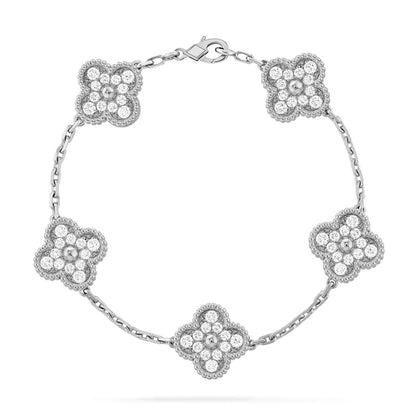 [⭐Luxery] CLOVER 5 MOTIF FULL DIAMOND BRACELET COLLECTION