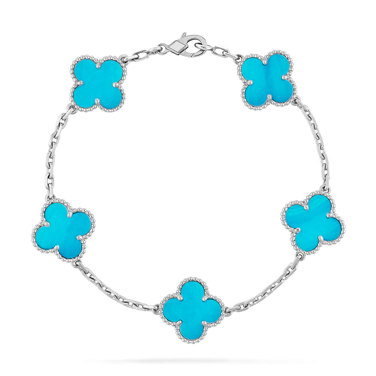 [⭐Luxery] CLOVER 5 MOTIF TURQUOISE BRACELET COLLECTION